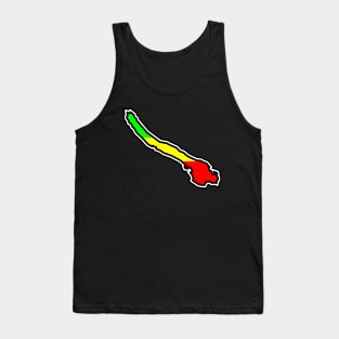 Galiano Island Silhouette in Rastafarian Flag Colours - Rasta Pattern - Galiano Island Tank Top